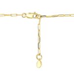 Photo of the lobster clasp on the women's necklace with gold musical note.