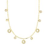 Necklace, in yellow gold-plated 925 sterling silver, with bubble champagne charms.
