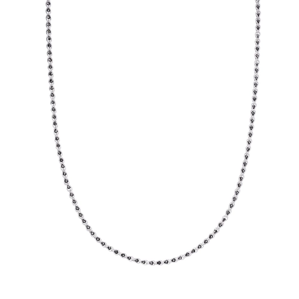 Photo of the Crystal necklace in 925 sterling silver and sparkling black crystals made by the goldsmith company Forme di Lucchetta