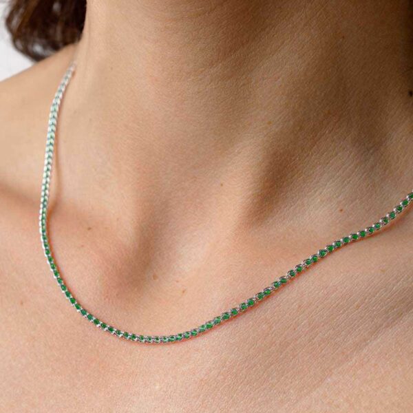 Elli Collana Donna Con Ciondolo Cerchio E Cristalli | Argento 925 | Lunghezza 45cm | Gioiello Moderno E Fatto A Mano