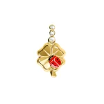 Charm Quadrifoglio con Coccinella e zaffiri