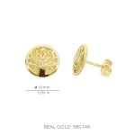 Forme Di Lucchetta Orecchini Albero Della Vita In Oro Giallo 14K - Gioiello Italiano Con Certificato