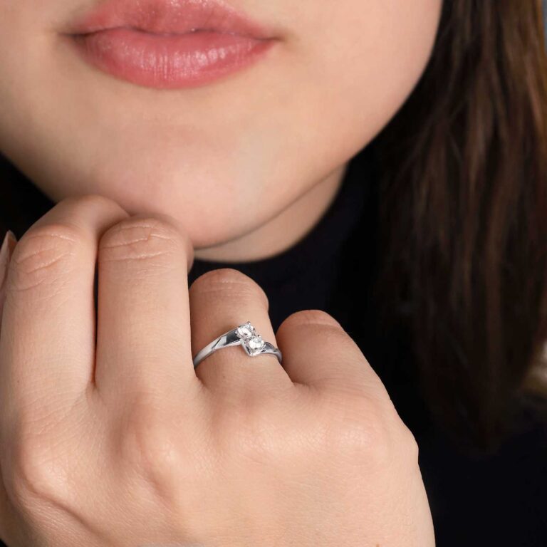 Trilogy Anello Matrimonio Oro Bianco Con Diamanti 1 Carato - Scermino Gioielli - Foto 9