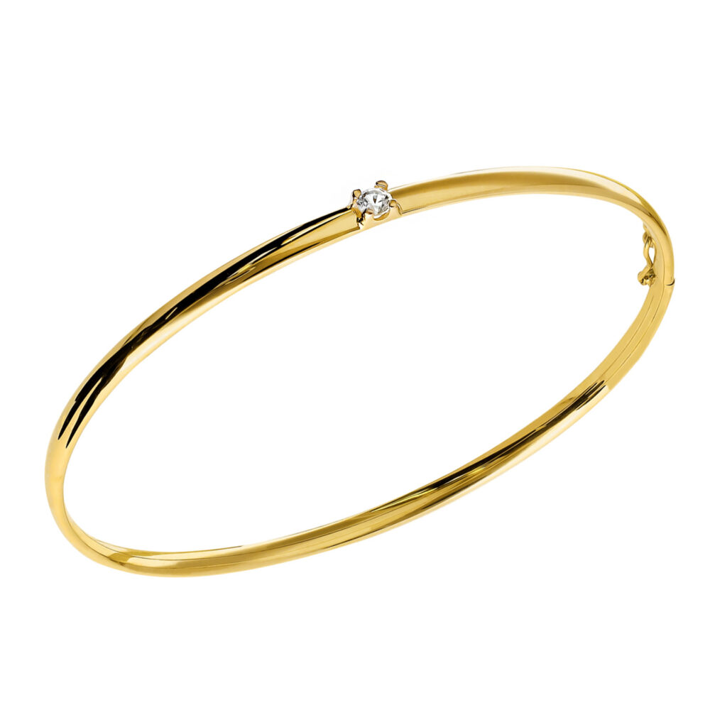 Bracciale rigido zaffiro oro giallo - immagine 4
