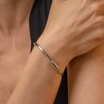 Bracciale rigido zaffiro oro bianco - immagine 2