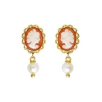 Orecchini con Cammeo e perla