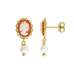 Orecchini con Cammeo e perla - immagine 3