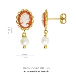 Orecchini con Cammeo e perla - immagine 7